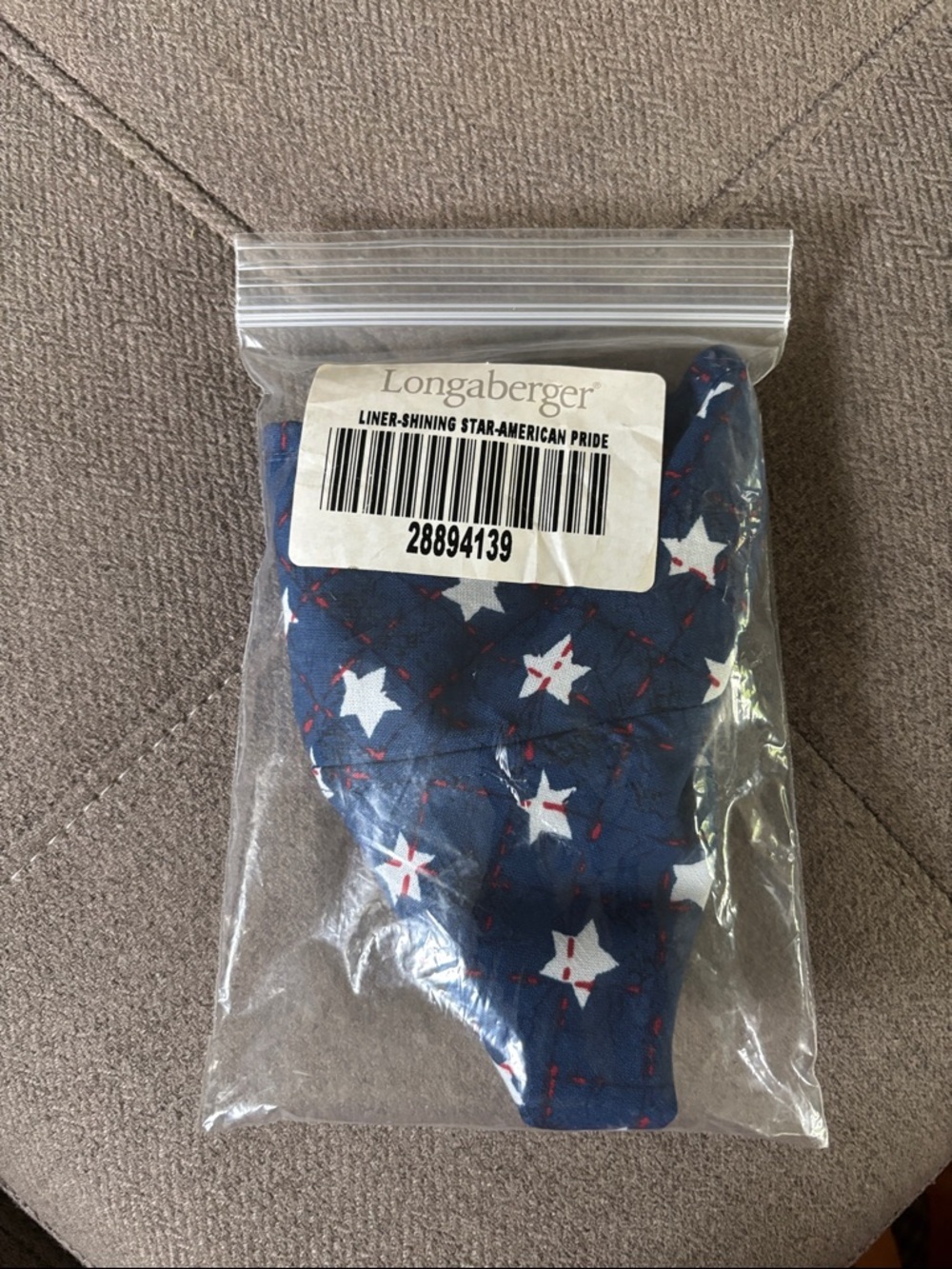 Longaberger Shining Star Basket Liner